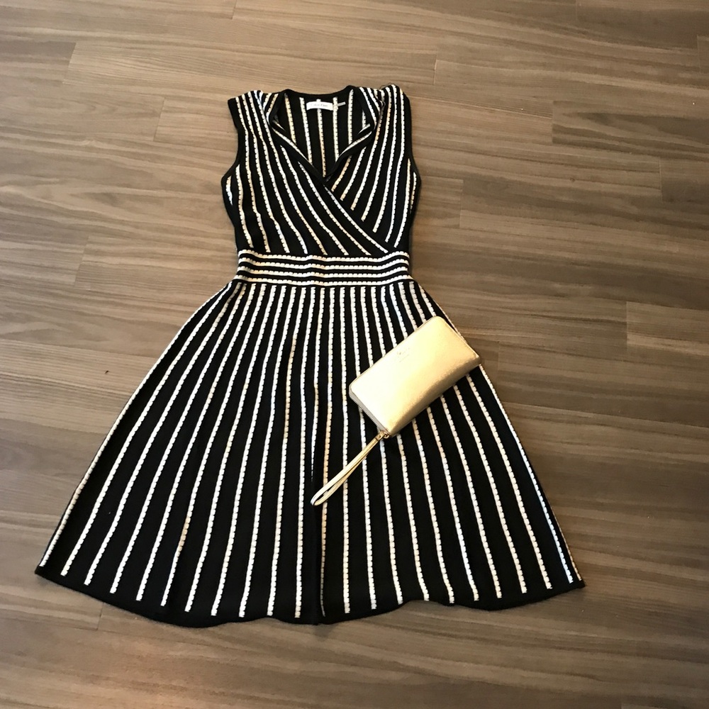 Calvin Klein Black and white striped dress